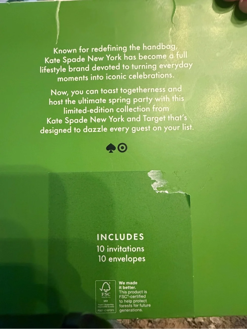 Kate Spade Martini Cocktail Shaped Party Invitations with Envelopes